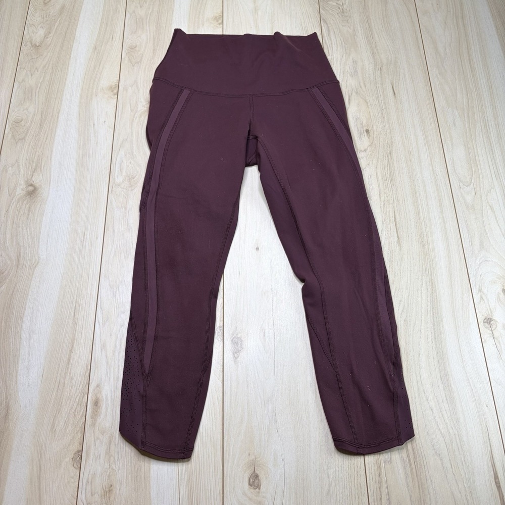 Lululemon Women's All the Right Places II Maroon Leggings Size 6 - Picture 1 of 9